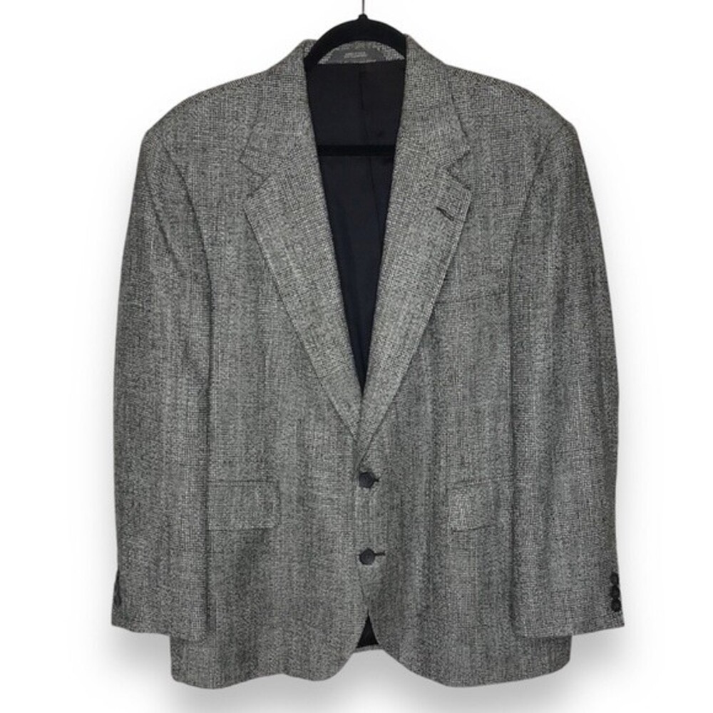Haggar Imperial Gentlemans Fit Glen Plaid Sport Coat 2 Button Jacket Mens Large